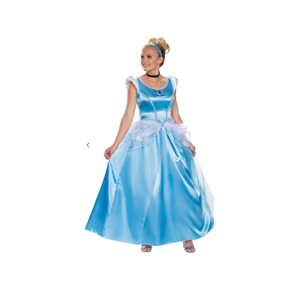 Disney Princess Cinderella Costume Dress Blue Satin Ball Gown 65212 Size 8-10